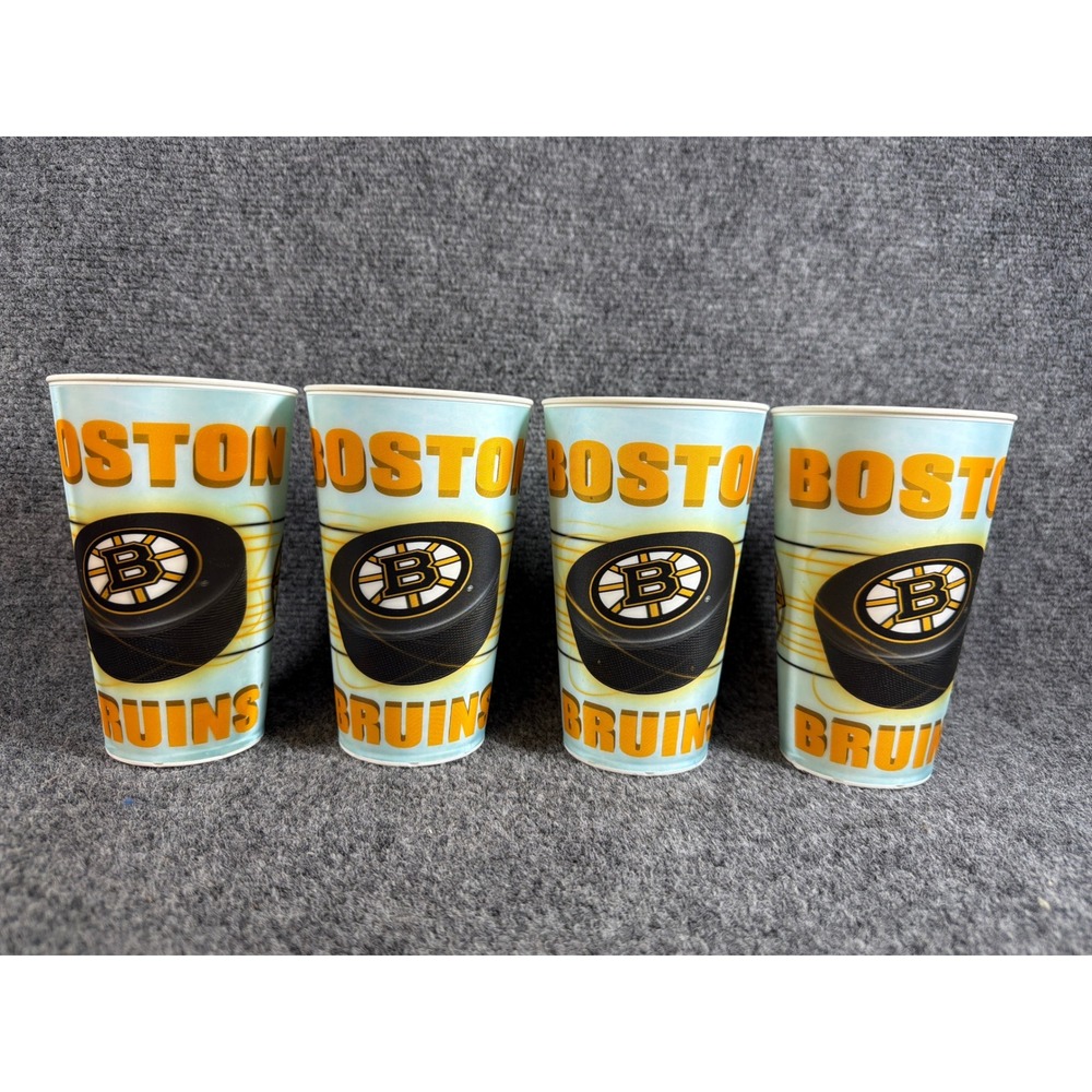 Boston Bruins NHL 3D Lenticular Spirit Cups Set of 4 Brax Fundraising Hockey